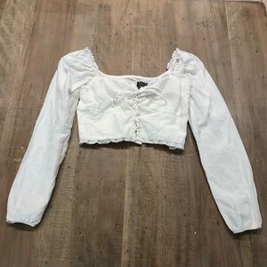 Reformation Proust lace up crop top